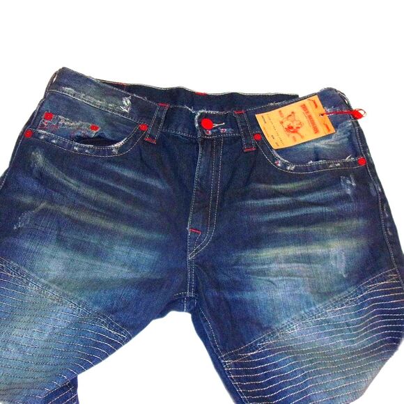 True Religion Slim Moto Distressed Colored Jeans Size 42-44 New Men - Picture 2 of 15